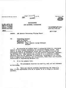 IL DOCUMENTO REDATTO NEL 1947 DAL GENERALE TWINING SUGLI UFO